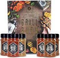 "Ankerkraut Barbecue Book" rinkinys su 6 keptuvėmis, 1320 g prieskonių ir knyga pakete