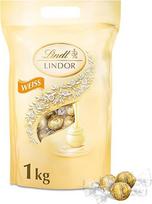 Lindt LINDOR šokolado rutuliukai, balti, apie 80, su minkštu tirpstančiu įdaru, didmeninė pakuotė, šokolado dovana, šokolado dovana, 1 kg