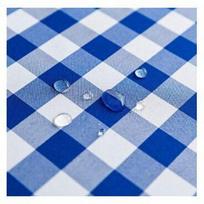 Atspari dėmėms nesiglamžanti languota staltiesė RainBow® Teflon® DuPont paviršiumi su nėriniais 150x150 cm, mėlyna