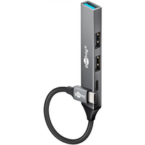 Adapteris ir šokotuvas Goobay Slim 4-Port USB Hub, USB-C to USB-C/USB-A, 5Gbit/s  74459