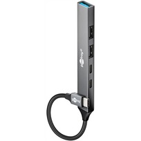 Adapteris ir šokotuvas Goobay Slim 5-Port USB Hub, USB-C to USB-C/USB-A, 5Gbit/s  74460