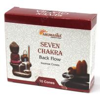 Atbulinio smilkimo Backflow kūgiai "7 Chakras", Aromatika, 10 vnt.