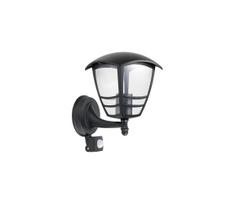 Lauko sieninis šviestuvas su jutikliu TEVIO 1xE27/60W/230V IP54 juoda