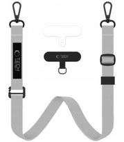 Pilkas dirželis per / ant peties telefonui "Tech-Protect C6S Rope Crossbody"