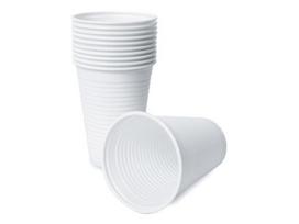 Vienkartiniai puodeliai balti, 200 ml, plastikiniai, 100 vnt.
