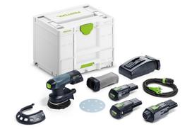 Ekscentrinis šlifuoklis Festool ETSC 125 3,0 I-Set; 18 V; 2x3,0 Ah akum.