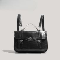 College Style Postman Bag Schoolbag Niche Oil Wax Leather Handbag Briefcase Crossbody Bag Commuting Backpack Women gray