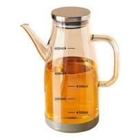 Stiklinis aliejaus dozatorius su snapeliu be lašėjimo 600/800/1000 ml didelės talpos aliejaus indas actui sojų padažui, maistui tinkamiems virtuvės įtaisams 600ML