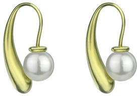 Marc Malone Auksuoti auskarai su dirbtiniu perlu Jennifer Baltas Earrings MCE24025G