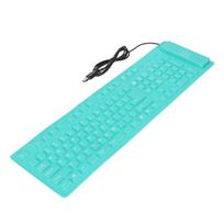 Sulankstoma silikoninė klaviatūra, 108 klavišai, silikoninė sulankstoma, USB laidinė, vandeniui atspari, nutildyta, visiškai sandari žalia