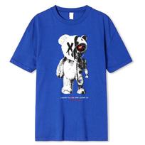 Cartoon Machine Bear Print Male T-Shirt Oversize T-Shirt Fashion Streetwear Cotton Tops Tee Clothes Loose Breathable Tshirt S
