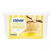Burbono skonio vaniliniai ledai CLEVER, 2500 ml