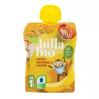 Ekologiška obuolių, bananų tyrė su avižomis BILLA BIO, 90 g