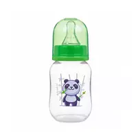 Akuku  maitinimo buteliukas 125 ml su silikoniniu žinduku, А0104_Green