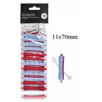 Lussoni Cold-wave suktukai su gumine juostele plaukų garbanojimui 12 vnt. - 11 x 70 mm.