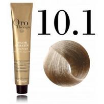 Fanola Oro Therapy Oro Puro Color Keratin Gold & Argan Oil Permanent Coloring Cream dažomasis kremas plaukams be amoniako - 10.1 Blond Platinum Ash