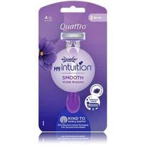 Wilkinson Sword My Intuition Quattro Smooth Violet Bloom vienkartiniai skustuvai moterims - 3 vnt.