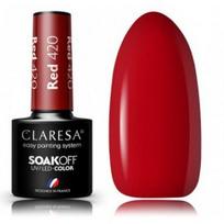 Claresa Soak Off UV / LED Color Red ilgalaikis hibridinis nagų lakas - Red 420