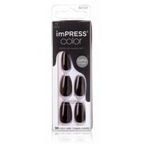 KISS imPRESS color Press-On Manicure Medium All Black priklijuojami dirbtiniai nagai - 30 vnt.