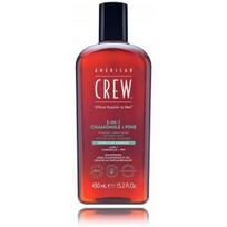 American Crew Chamomile + Pine 3in1 atpalaiduojantis šampūnas / kondicionierius / kūno prausiklis vyrams - 450 ml.
