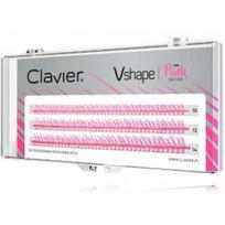 Clavier Vshape dirbtinės priklijuojamos blakstienos kuokšteliais - Pink