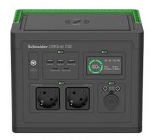 Schneider Electric OffGrid Portable Power Station 730, 738Wh Lithium-ion, LCD, 2 CEE 7/3 Schuko outlets, Sinewave, 3 USB-A, 2 USB-C, Wireless Charger | PPS730-GR
