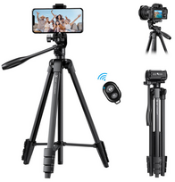 K&F Concept 59.4''/1.5m Aluminum Travel Tripod with Bluetooth