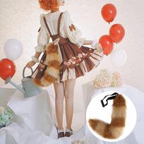 Simulation animal tail red panda plush fox tail cosplay props One Size ruda