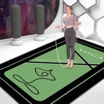 Silent Non-Slip Oval Fitness Mat: Shock-Absorbing, Thickened Design for Yoga and Skipping 40*60 cm (Upgraded Silicone Base)
