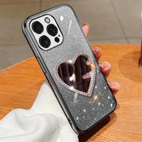 Gradientinis blizgantis 3D meilės širdelės veidrodinis telefono dėklas Xiaomi Redmi Note 13 13ProPlus 12S 11S 10S 9S 8 7 Pro minkštas silikoninis dangtelis Redmi Note 13 (4G)