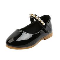 Mergaitės Odiniai Nauji Perlų Princesės Mados Mary Jane Batai Lorita Mergaitės Vaikų Mergaitės Batai 21-insole13cm juoda