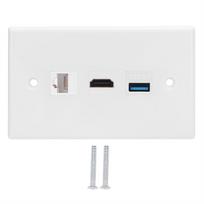 Buitinis CAT6 HDMI USB3.0 sąsajos lizdo skydelis, tvirtinamas prie sieninės plokštės, JAV standartas