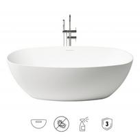 Laisvai pastatoma akrilinė vonia Zenon Como 1700 x 800 mm, balta blizgi su baltu sifonu.