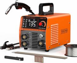 FEIFANKE MIG135 suvirinimo aparatas be dujų 135A 230V sinergijos elektrodų suvirinimo aparatas 3 in 1 MIG/ARC/Lift TIG IGBT inverterio suvirinimo aparatas su 1,0 mm viela, MIG suvirinimo pistoletas