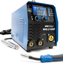 IPOTOOLS MIG-210DP 6-in-1 MIG MAG suvirinimo aparatas - apsauginis suvirinimo dujomis aparatas su 210 A sinerginio impulso dvigubo impulso funkcija / suvirinimo aparatas su šerdine viela ir elektrodais / E-Hand / IGBT / 230 V
