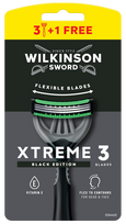 WILKINSON SWORD Xtreme 3 Black Men's vienkartiniai skustuvai, 4 vnt.