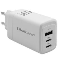 GaN 65W įkroviklis | 5–20V | 3–3.35A | 2 x USB-C PD | 1 x USB QC 3.0 | Qoltec