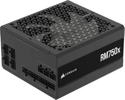 "Corsair RM750x" visiškai modulinis mažo triukšmo ATX maitinimo šaltinis - suderinamas su ATX 3.1 - palaiko PCIe 5.1 - "Cybenetics Gold" efektyvumas - 12 V jungtis 2x6 - juodas