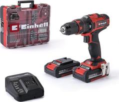 "Einhell" akumuliatorinių smūginių gręžtuvų rinkinys TE-CD 18/40 Li-i +64 (2 x 2,0 Ah) Power X-Change (Li-Ion, 18 V, 40 Nm, greičio elektronika, 2 greičių pavara, maks. 24 000 aps/min, su akumuliatoriais, įkrovikliu ir