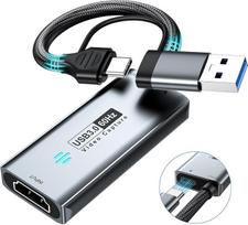 "Papeaso" vaizdo įrašymo kortelė, 4K HDMI į USB 3.0/Type-C įrašymo kortelė, 1080P 60 kadrų per sekundę vaizdo įrašymo įrenginys, skirtas transliacijai, mokymui, žaidimams, vaizdo konferencijoms arba tiesioginei transliacijai