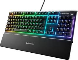 "SteelSeries Apex 3" žaidimų klaviatūra 10 zonų RGB apšvietimas Aukščiausios kokybės magnetinė delnų atrama.