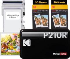 KODAK Mini 2 Plus Retro mobilusis 10 X 15 nuotraukų spausdintuvas ir "Polaroid" momentinių nuotraukų spausdinimas aukščiausios kokybės nuotraukomis keliaujant mobiliuoju telefonu, mobilusis nuotraukų spausdintuvas išmaniajam telefonui (iphone ir android),