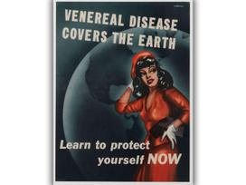 Retro plakatas „Apsisaugok nuo venerinių ligų“
