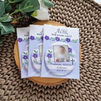 Magnetukai krikštynoms „Violetinės gėlės“