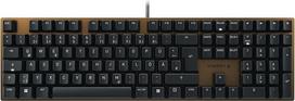 CHERRY KC 200 MX mechaninė biuro klaviatūra su anoduota metaline plokštele, vokiškas išdėstymas (QWERTZ), laidinė, MX2A tylūs raudoni jungikliai, juoda/broza