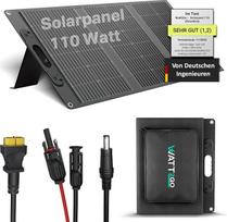 Watt2GO® 110 W sulankstoma saulės baterija (0% PVM), atspari vėjui ir oro sąlygoms, bet kokia jėgainė, suderinama su saulės baterija, sulankstoma saulės baterija, sodas, mobilioji saulės baterija, stovyklavimas, saulės sistema, namelis ant ratų