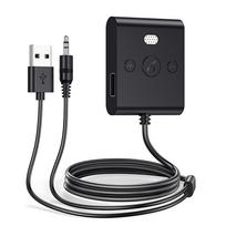Bluetooth 5.4 AUX Automobilinis Adapteris Su Mikrofonu 3.5MM USB U-Diskas Stereo Belaidis Garso Imtuvas Automobilinis Rinkinys Laisvų Rankų Skambučiai Navigacija Muzika juoda