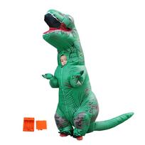 Dinozauro kostiumas T Rex pripučiamas dinozauras pripučiamas kostiumas Helovinui Cosplay vakarėliui Kalėdoms žalia