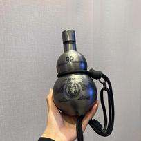Wukong tema moliūgo stilius 500ml vandens buteliukas terminis puodelis juodas žaidimų pomėgis Cosplay nešiojamas dirželis lauko berniuko dovana 500ml gray