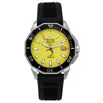 „Bulova Marine Star“ juodas silikoninis dirželis, geltonas ciferblatas, tikslus kvarcinis naras, 200M 96B431 vyriškas laikrodis geltona